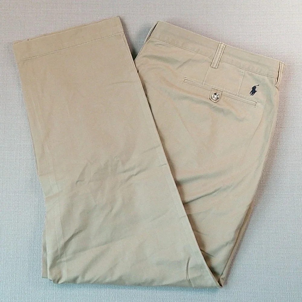 Polo Ralph Lauren Chino Pants Mens 44/30 Tan Khaki Stretch Classic Fit